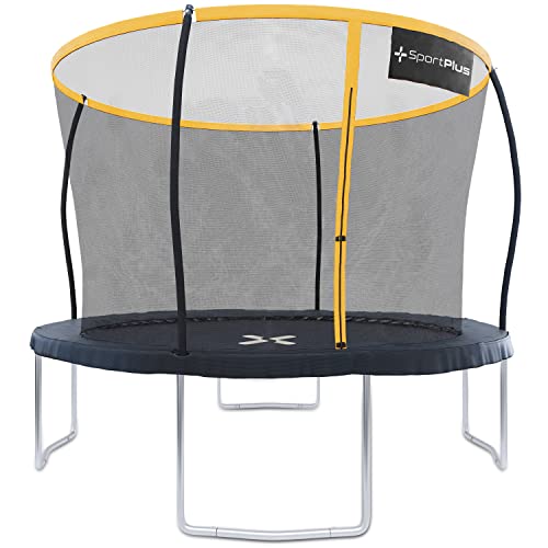 SportPlus Trampolin Outdoor 305cm & 366cm, Kindertrampolin mit Randabdeckung, Außenstangen & Innennetz, stabile Rahmenkonstruktion, Gartentrampolin, auch für Erwachsene bis 120/150kg - GS zertifiziert