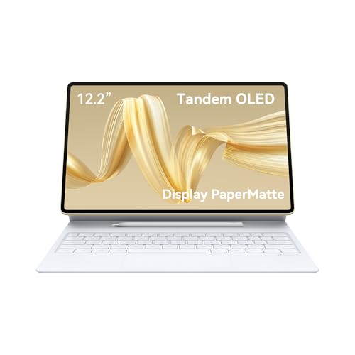HUAWEI MatePad Pro 12.2“+Tastatur+M-Pencil,PaperMatte EditionTablet, 2.8K Tandem OLED FullView Display, Bildwiederholfrequenz von 144 Hz, 12GB+512 GB,Glide Keyboard,10.100 mAh Akku,GoPaint,Gold