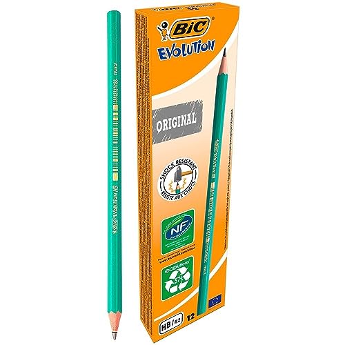 BIC Bleistift Evolution Original 650 HB, Schachtel à 12 Stück, grün