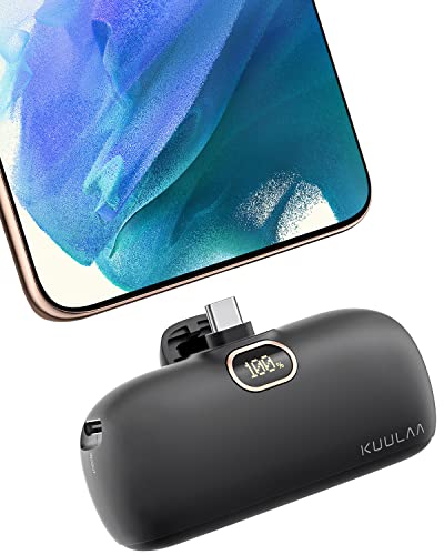 Kuulaa Powerbank USB C 5000mAh, 20W PD Schnelles Aufladen Power Bank Klein LED Display Extrener Akku Pack Kompatibel mit iPhone 16/15 Plus Pro Max Samsung S24,S23/Note/Huawei/LG,USB-C-Telefone usw