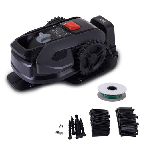 Scheppach Black Edition Rasenmähroboter RRMA500APP brushless | Rasenfläche 500 m² | Schnittbreite 160 mm | Schnitthöhe 20 – 50 mm | Steigungen bis zu 25% möglich | inkl. Zubehör