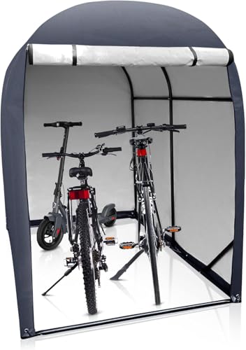 WIELS® Fahrradgarage 2 Fahrräder 3.4m³ - Fahrradunterstand 178x123x165cm - Fahrradschuppen – Gerätehaus – Gartenschuppen - Zeltgarage - Anthrazit (Anthrazit, 178x123x165cm)