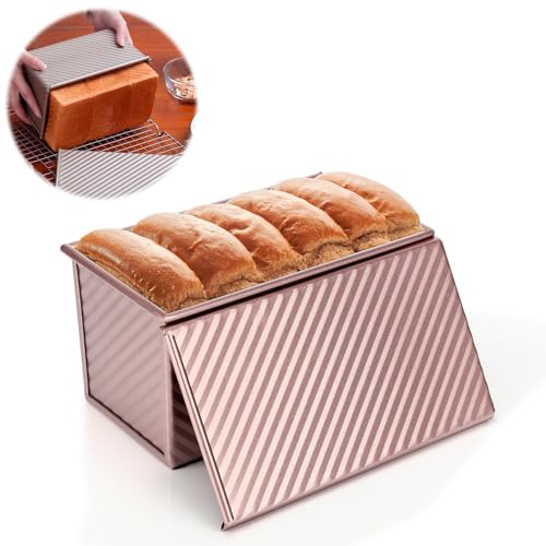 Farerkass Toastbrot Backform Mit Deckel 450g Brotbackform Mit Deckel Backform Brot Toast Backform Brotbackformen Kastenform Brot Antihaft Brotformen Zum Backen, Ideal Zum Brot- Und GebäCkbacken