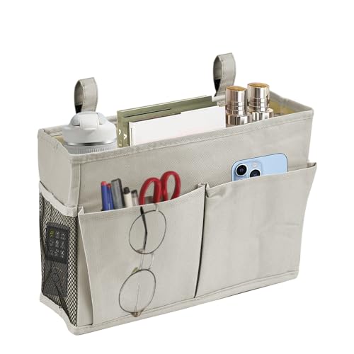 YBCCBY Betttaschen Bett Organizer zum Einhängen Bettaufhänger Verstellbares Klebeband Hängeaufbewahrung Bett Korb Hängeorganizer Hängetasche Aufbewahrungstasche für Schule Büro（29 * 20.5 * 11cm）