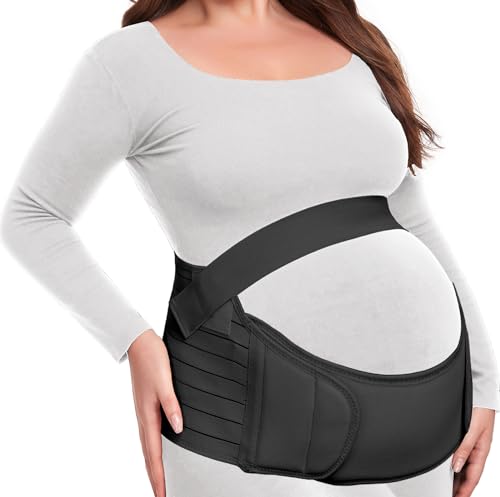 MAMODY 3 in 1 Bauchgurt Schwangerschaft Schwangerschaftsgurt Bauchstütze Schwangerschaft für die Schwangerschaftsgürtel - Stützt Taille, Rücken & Bauch (Schwarz, XL)