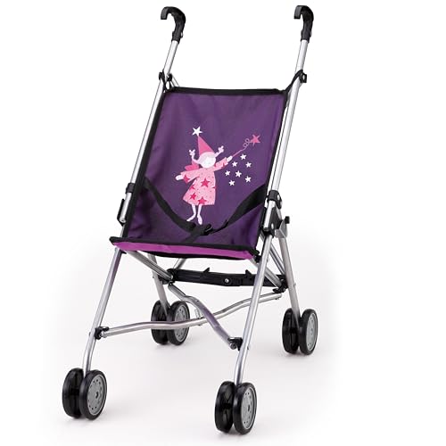 Bayer Design 30112AA - Puppen Buggy, zusammenklappbar, mit Doppelrädern, lila, ‎50 x 27.5 x 55 cm