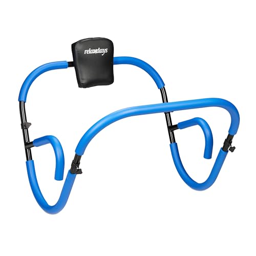 Relaxdays Bauchtrainer AB Roller, Bauchmuskeltrainer, faltbar, HxBxT: 66 x 70 x 70 cm, Sixpack Fitness Trainer, blau
