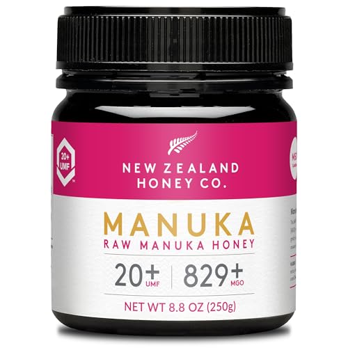 New Zealand Honey Co. Manuka Honig MGO 829+ / UMF 20+ | Aktiv und Roh | Hergestellt in Neuseeland | Zertifiziertem Methylglyoxal Gehalt | 250g