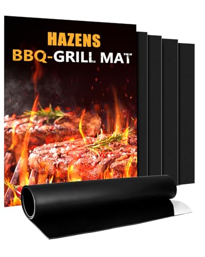 BBQ Grillmatte | 5er Set Grillmatten Teflon Grillplatte,Antihaft Grill Matte Backmatte (40 * 32CM), Wiederverwendbar Grill Matten für Gasgrill und Holzkohle, Verbesserter Backpapier PFOA-Fre