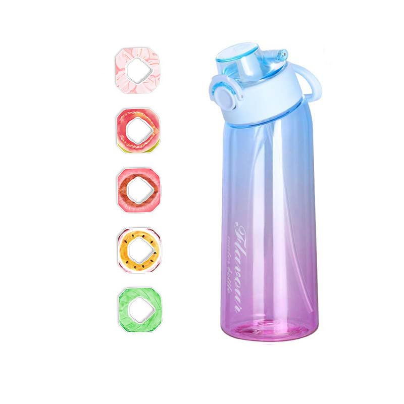 Wasserbecher Mit Duft26 Fruchtaromen 900ml Wasserflasche Mit Großem Fassungsvermögen, Rosa-grün, Blau-lila, Orange-grün-schwarz, Gelb-rosa Fünf Farben Des Wasserbechers, Geeignet Für Zuhause, Outdoor