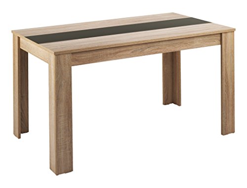 byLIVING Esstisch NORI/Küchentisch 120 cm/Esszimmertisch/Tisch in Sonoma Holz Eichen-Optik hell-braun/Wendeplatte in der Mitte wahlweise Schwarz oder Weiß / 120 x 80 x 75 cm (L x B x H)