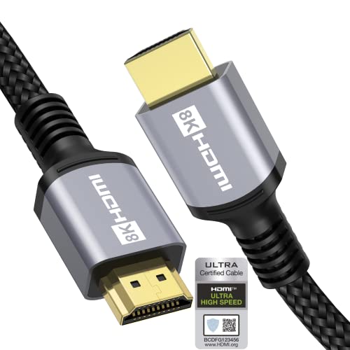 Anhuicco HDMI 2.1 Kabel 4K 8K HDR Zertifiziert 2meter 48Gbps 8K 10K 60Hz 4K 144Hz 2K 240Hz ALLM VRR FreeSync Dolby ARC eARC HDR10+ HDCP 2.3 Unterstützt PS5 Xbox Soundbar Real 8K Fire TV