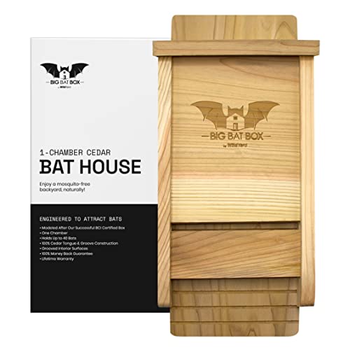 Bat House for Outdoors - Der Komplette Fledermauskasten für den Außenbereich - Säubere deinen Garten von Mücken - Fledermauskasten ohne Lack innen - Eine Kammer Zedernholz-Fledermauska - Wildyard