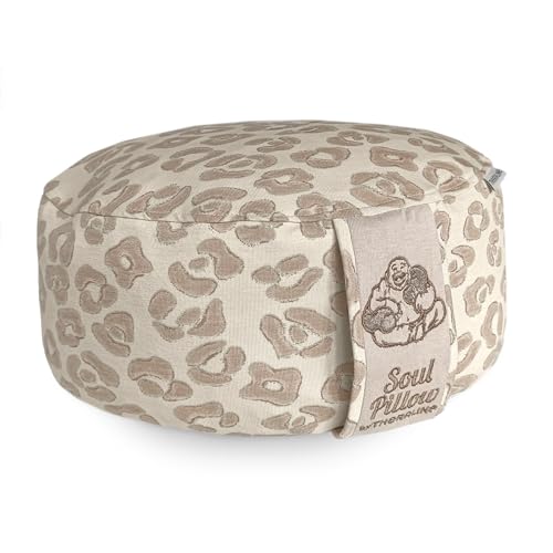 Soul Pillow Meditationskissen, Yoga Sitzkissen 15 cm hoch, Ø30cm mit Dinkelfüllung, Bezug waschbar, Sitzkissen Boden für Meditation und Yogakissen rund, OEKO TEX 100