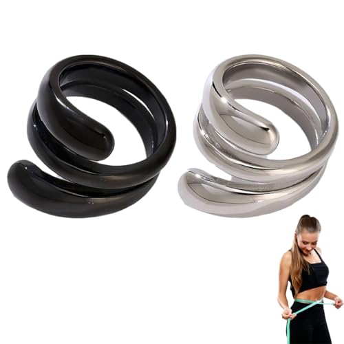 JAWUZ 2 Stück anti schnarch ring Anti Schnarch Ring für den Finger Schnarchring hilft gegen Schnarchen für ruhigen Schlaf mit Akupressur Druckpunkt Schnarchen Stopper anti sleepring stoppt snoring（B)