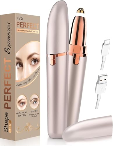 Augenbrauen Trimmer Damen aufladbar Augenbrauenrasierer: Präzisions Augenbrauentrimmer damen Gesichtshaartrimmer Schmerzlos Augenbrauen epilierer Augenbrauen haarentferner Eyebrow trimmer for Women