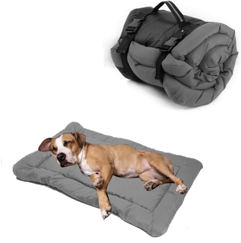 Norhogo Hundebett Tragbares Matratze Wasserdicht, Faltbare wasserdichte Hundebett matratze, Hundereisedecke für Outdoor-Reisen, Hundekiste, Sofa, Boden, Auto, Gras, 90 * 60cm Grau