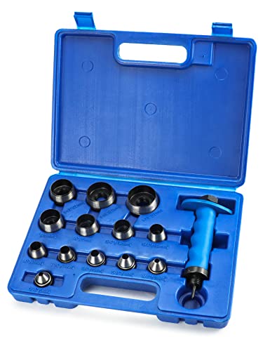 QWORK® 14-teilig Locheisen Satz 5-35 mm, locheisen set, Lochstanzer Werkzeug