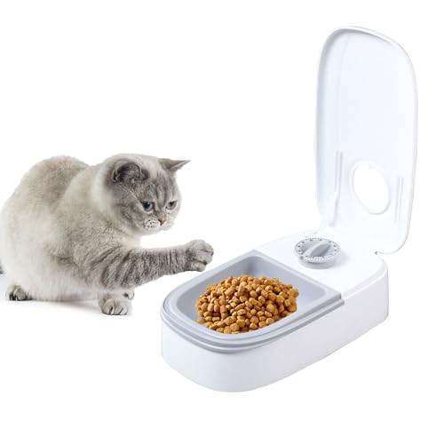 Automatic Feeder, Pet Food Bowl for Cats, Dogs with Timer, for Dry or Semi-Wet Food, 48 Hours Timer (Einzelbox)