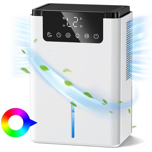 Luftentfeuchter Elektrisch, Raumentfeuchter 2200ml Leise Dehumidifier Mit Funktion Abtauen & Schlafmodus, Gegen Feuchtigkeit und Luftreinigung