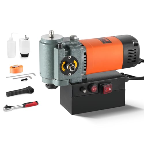 VEVOR Magnetbohrmaschine, Kernbohrmaschine 1300 W, flache tragbare Magnetbohrmaschine mit Kühlvorrichtung und Überlastschutz, Magnetpresse für Geräteinstallation, Industrie, Metallbearbeitung, Orange