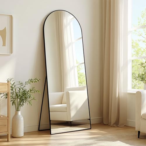 Bosillsm Bogen Ganzkörperspiegel,161 * 51cm Gewölbter Bodenspiegel, Rahmen aus Aluminiumlegierung Standspiegel - mit High-Definition-Glas - für Schlafzimmer, Bad, Flur, Wohnzimmer