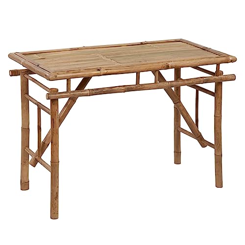 vidaXL Gartentisch, Klapptisch für Innen Außen, Campingtisch Klappbar Tragbar, Gartenmöbel Terrassentisch Bambustisch, 115x50x75cm Bambus
