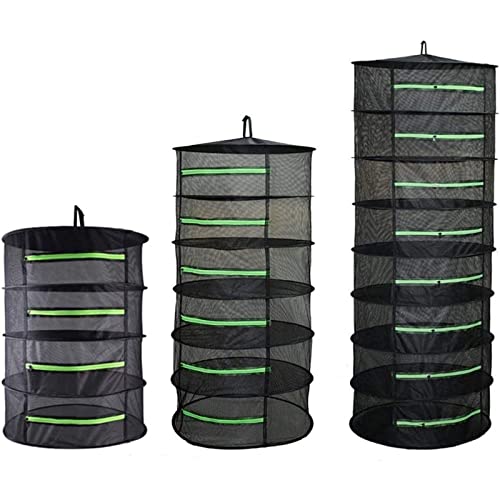 TONIJAWES Trockennetz Kräuter Breite 60cm 4 lagiges schwarz Kräutertrockner Pflanzen Trockenregal Klappbar Aufhängen Geeignet getrocknetem Blumen,Fisch,Fleisch,Früchten Trocknen Kleidung