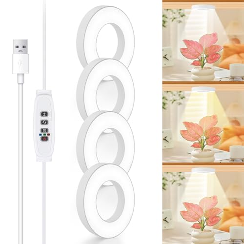 Pflanzenlampe LED, 192 LEDs Full Spectrum LED Pflanzenlicht, Pflanzenlampe mit 3/9/12H Auto Schalter, 3 Lichter Modi und 6-Helligkeitsstufen, Quad Head Vollspektrum Pflanzenlicht für Zimmerpflanzen