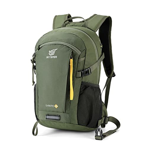 SKYSPER LANTC 20 Leicht Wanderrucksack 20L Klein Rucksack mit Rückenbelüftung Trekkingrucksack aus atmungsaktivem 3D Air Mesh Polyester Camping Outdoor Wandern Rucksack