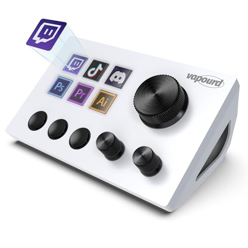 Stream Control Deck, Studio Controller, 6 Makro Tasten, Streaming Tastatur, löst Aktionen in Apps und Software wie OBS, Twitch, YouTube aus, kompatibel mit Mac und PC für Live-Streaming
