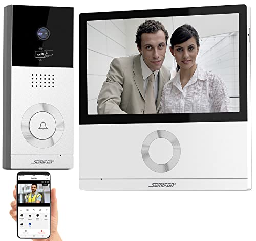 Somikon Türklingel mit Kamera: Full-HD-Video-Türsprechanlage mit 17,8-cm-Touchscreen (7'), WLAN, App (Türsprechanlage mit Kamera, Gegensprechanlage mit, Überwachungskamera)