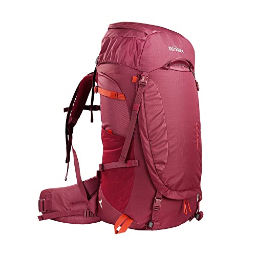 Tatonka Trekkingrucksack Noras 55+10 Women - Ergonomischer, komfortabler Trekking- und Reiserucksack für Frauen mit Frontöffnung und optimaler Lastverteilung - 65 Liter (+10 Liter) - bordeaux red