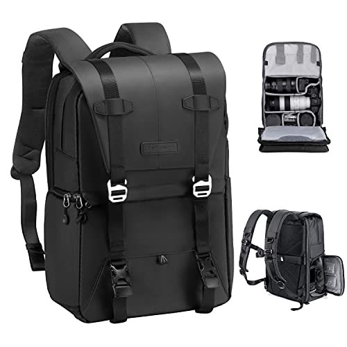 K&F Concept Kamerarucksack, Camera Bag für Fotografen, Fotorucksack Kamera Rucksack mit 15-15,6-Zoll-Laptopfach, kompatibel für Canon/Nikon/Sony/DJI Mavic Drone (20L)