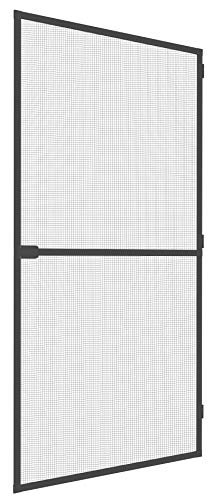 Mosquito Stop Insektenschutz-Tür, Insektenschutz Rahmentür, Fliegengittertür, Spannrahmen-Tür, individuell kürzbar, anthrazit, 100 x 210 cm, 23665