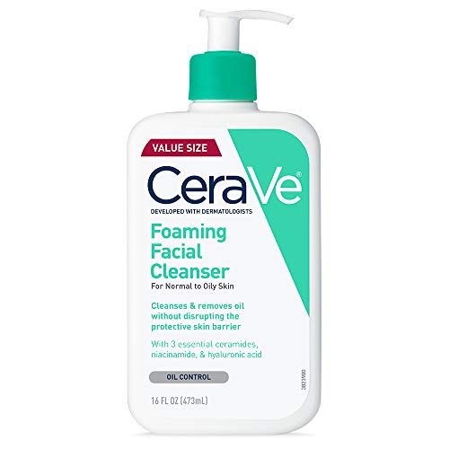 CeraVe Schäumende Gesichtsreinigung, 473 ml, für die tägliche Anwendung, normale bis ölige Haut.