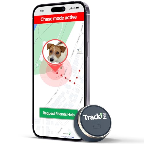 TrackiPet GPS Tracker Hund – Abonnement erforderlich – Mini Größe Locator Passend für alle Größen Haustierhalsband, 4G SIM im Lieferumfang enthalten Live Standort. Unbegrenzter Reichweite App Web