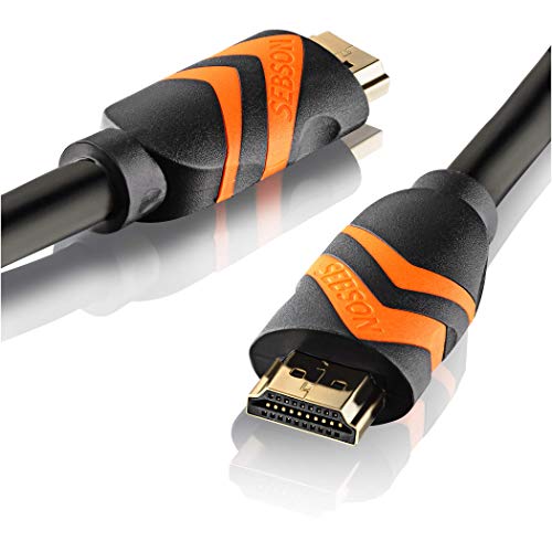SEBSON HDMI Kabel 10m 2.0b Highspeed mit Ethernet, 4K/60Hz Ultra HD 2160p Full HD 1080p 3D, HDR, ARC Audio Return, PVC Ummantelung