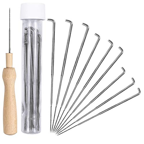 NATUCE 30PCS Filznadeln 3 Größen + 1PCS Holzgriff Wollfilz Werkzeug, Filzen Starter Bausatz, Filzen Nadeln, Wolle Filz Werkzeuge, Filz Nadel Werkzeug, Filznadel Werkzeug mit 1 Klare Flaschen