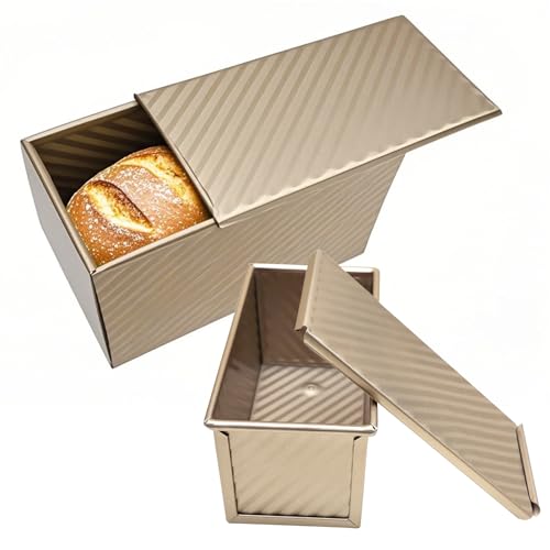 Taakige 2 Stück Brotbackformen, backformen Toastbrotform, zum Backen von Toastbrot,Toastform mit Deckel