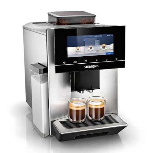 Siemens Kaffeevollautomat EQ900 TQ903D03, 36 internationale Kaffeespezialitäten, individueller Mahlgrad, App-Steuerung, großes Full-Touch-Display, Edelstahl