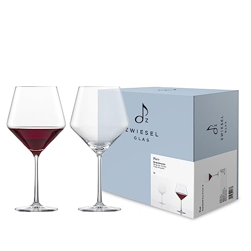 Zwiesel Glas Burgunder Rotweinglas Pure (2-er Set), anmutige Burgundergläser für Rotwein, spülmaschinenfeste Tritan®-Kristallgläser, Made in Germany (Art.-Nr. 122322)