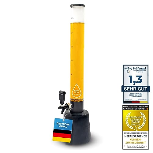 GOODS+GADGETS XXL Trinksäule Biersäule Biertower Party Bier Zapfsäule mit Zapfhahn (3,5 Liter)