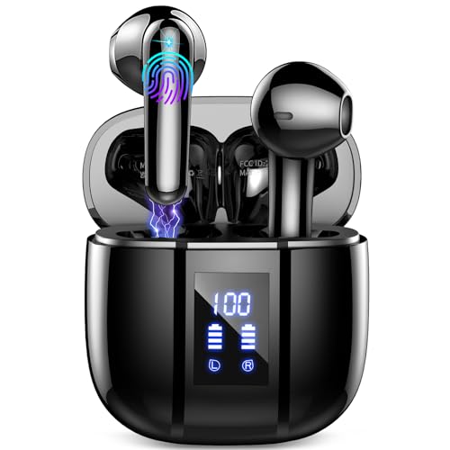 Bluetooth Kopfhörer, Kopfhörer Kabellos Bluetooth 5.3, In Ear Kopfhörer Bluetooth, IP7 Wasserdicht Wireless Kopfhörer mit Mikrofon, 48H Immersiver Deep Bass Earbuds, Digitale LED-Anzeige Ohrhörer