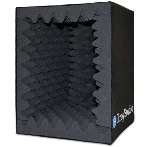 BXI Tragbare Schallaufnahme-Vokalkabine - |Reflexionsfilter & Mikrofon-Isolationsschild| - |Großer, faltbarer, ständermontierbarer, super dichter schalldämmender Schaumstoff