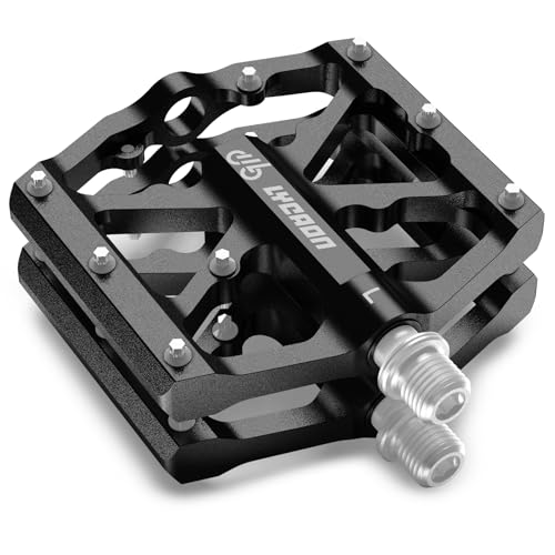 LYCAON Fahrradpedale, Rennrad/Mountainbike MTB Pedale, 3 Lager CNC Aluminiumlegierung rutschfeste 9/16'' CR-MO Spindel Fahrrad Pedal, BMX Mountain Road Bike Anti-Rutsch Flachpedale