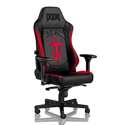 noblechairs Hero Gaming-Stuhl – PU-Kunstleder – Doom Edition – bis zu 150 kg Benutzer – Lendenwirbelstütze – ergonomisch – Heimbürostuhl – Computer-Schreibtischstuhl