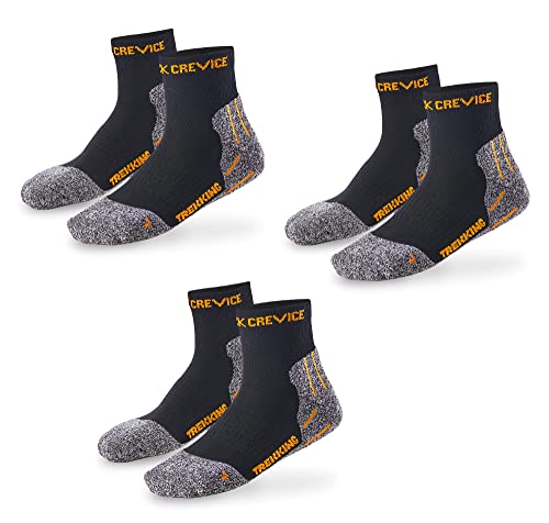 Black Crevice Trekkingsocken kurz, 3 Paar, black/orange, 43-46