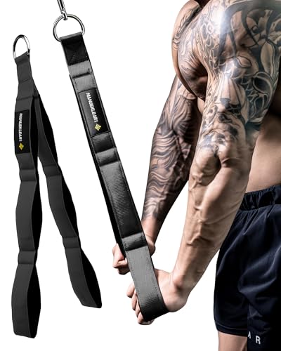 MANUEKLEAR Trizepsseil Kabelbefestigung mit größerem Bewegungsbereich, Trizeps-Pull-Down-Seil für Push-Downs, Crunches, Facepulls für professionelles Fitnessstudio (sechs Foles)
