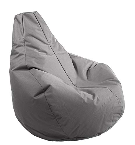 AD.CON Outdoor & Indoor Sitzsack Gamer mit ECO Füllung Puff Relax-Sessel Sitzkissen Bodenkissen Bean Bag 225L Grau